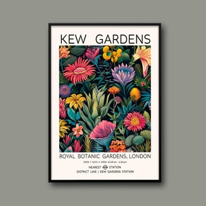 Kew Gardens Print, Kew Garden London Print, Royal Botanical Garden Print, Vintage Floral Art, Tropical Flower Print, Botanical Print