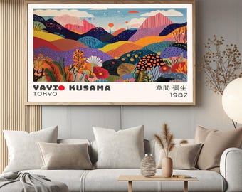 Yayoi Kusama Print Japanese Art Poster Yayoi Kusama Inspired Home Decor Print Japanese Wall Decor Abstract Modern Art Exhibition  Poster