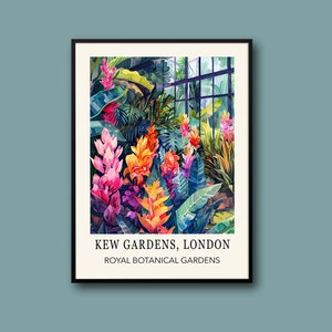 Kew Gardens Print, Kew Gardenss London Print, Royal Botanical Gardenss Tropical Print, William Morris Poster, Vintage Floral Art Print