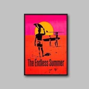 Vintage Surf Art Print The Endless Summer Surf Movie Poster Iconic Movie Prints Beach Coastal Minimalist Decor Surfers Gift Office Wall Art