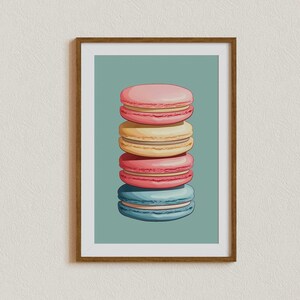 Macaroon Kitchen Art Print, House Warming Gift, Personalized Gift, Wedding Gift, Girls Nursery Kitchen Baking Kids Toddler Room Wall