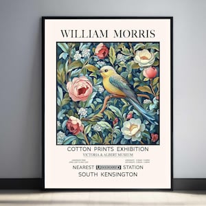 Bird Wall Art William Morris Art Print Woodland Wildlife Victorian British Vintage Living Room Decor Botanical Print Nature Lover Gift