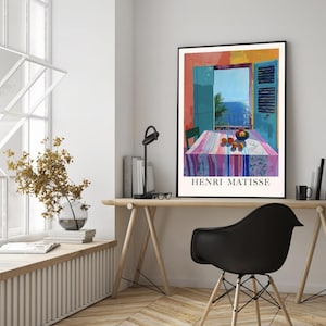 Dinner Table Food Poster, Open Window Print Matisse Food Print, Kitchen Decor, Kitchen Wall Art, Food wall art, Food Painting,
