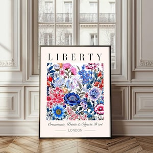 Floral Wall Art Vintage Liberty London Style Poster Botanical Print Vintage Animal Poster Flower Printable Garden Wall Art Botanical Print