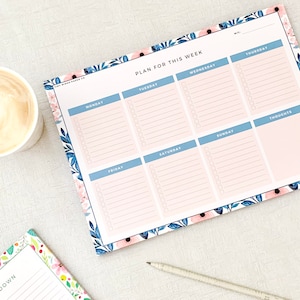 Weekly Planner Notepad, Task Tracker, A4 Weekly Desk Pad, Week Planner Pad, Page Per Week Planner, Cute Weekly Planner, Eco Friendly Planner
