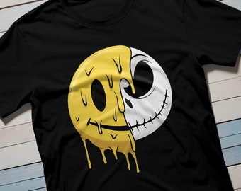 Jack Skellington Emoji Halloween T-Shirt | Creepy Graphic Tee
