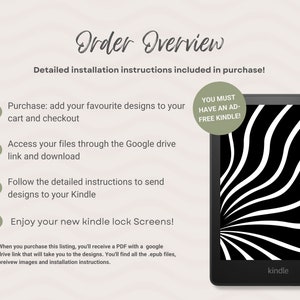 12 Ready-Made Kindle Lock Screens Patterns V1 Basic & Paperwhite Screensaver Wallpaper Bundle e.pub Files DIGITAL DOWNLOAD image 8