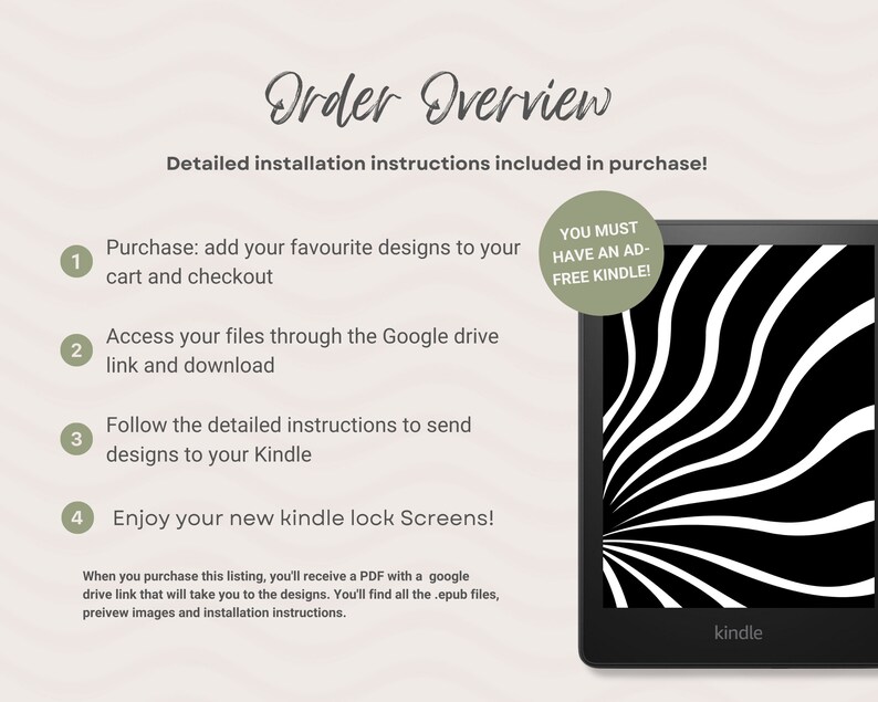 12 Ready-Made Kindle Lock Screens Patterns V1 Basic & Paperwhite Screensaver Wallpaper Bundle e.pub Files DIGITAL DOWNLOAD image 8