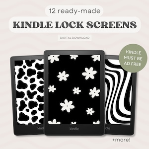 12 Ready-Made Kindle Lock Screens Patterns V1 Basic & Paperwhite Screensaver Wallpaper Bundle e.pub Files DIGITAL DOWNLOAD image 1