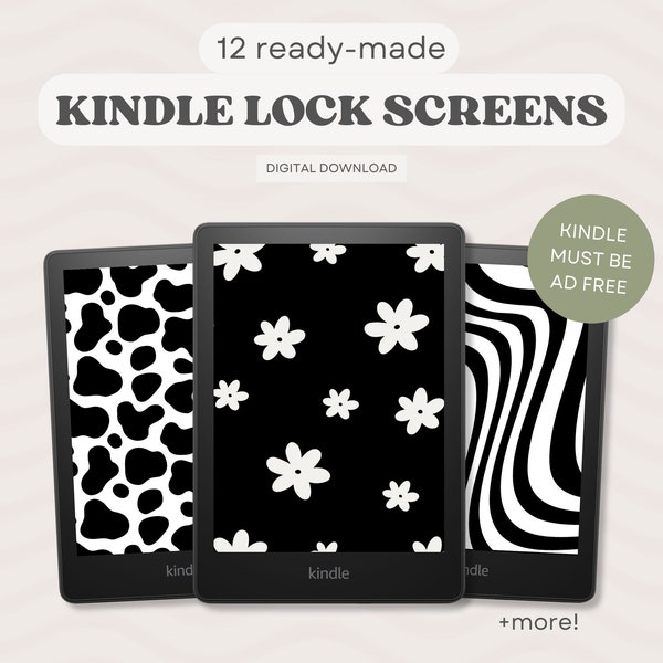 12 Ready-Made Kindle Lock Screens | Patterns V1 | Basic & Paperwhite - Screensaver Wallpaper Bundle | e.pub Files | DIGITAL DOWNLOAD