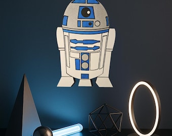 Astromech Droid Wood Wall Art: Laser Cut Sci-Fi Decor
