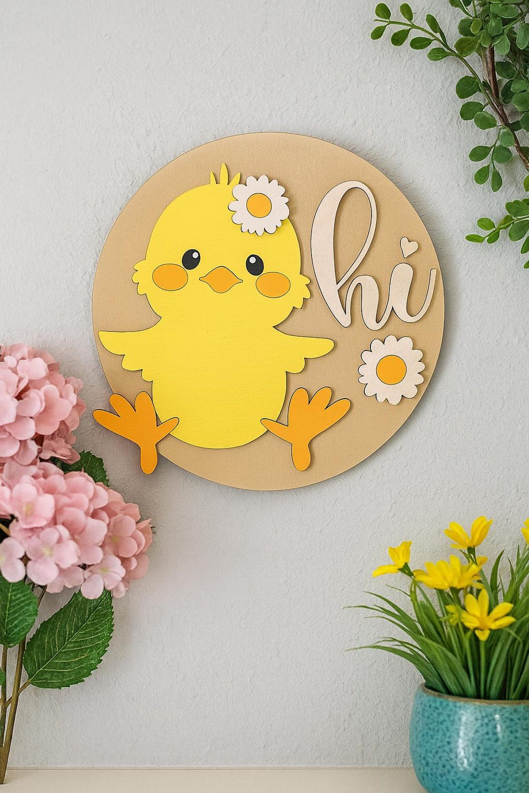 Handmade Easter Chick Sign: Spring Farmhouse Decor - Etsy