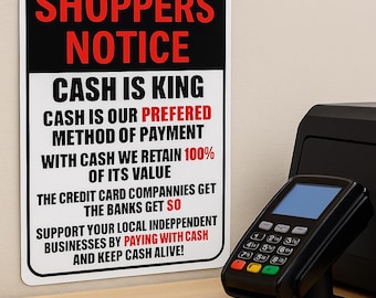 Cash is King Sign: Wooden Business Wall Decor (8.5" x 11.75")
