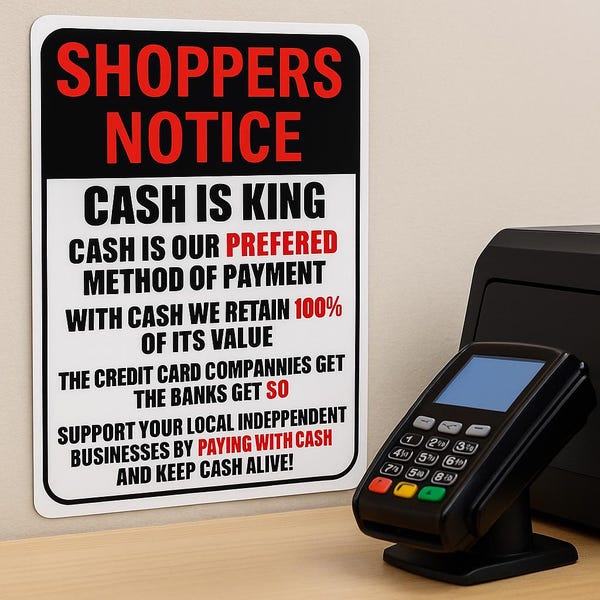 Card Only Sign Sticker Credit Cards Only Sign - Etsy