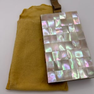 Vintage Dress Cosmetic Case / Purse, Mother of Pearl, circa 1940-50's