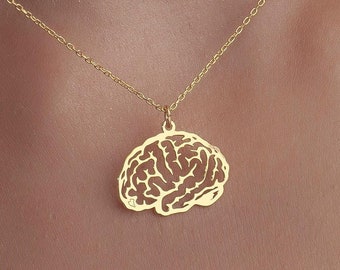 Delikatny naszyjnik z mózgiem, biżuteria anatomiczna, wisiorek naukowy, prezent dla lekarza, naszyjnik medyczny, prezent dla neurologa, naszyjnik biologiczny, prezent dla niej