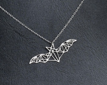 Dainty Bat Animal Necklace 925 Sterling Silver, Gothic Jewelry, Halloween Gift, Animal Pendant, Minimalist Necklace, Christmas Gift For Her
