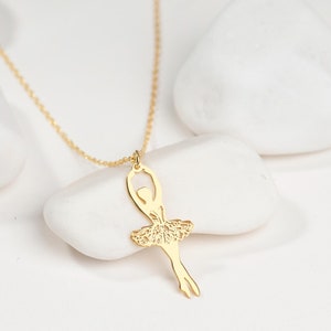 Dainty Ballerina Necklace  Ballerina Gift, Dancer Jewelry, Ballet Gift, Kids Pendant, Dance Lover Gift For Her