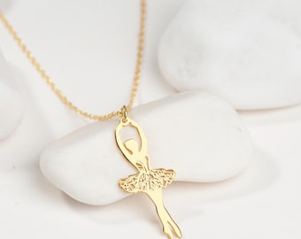 Personalized Ballerina Necklace 925 Sterling Silver, Ballerina Gift, Dancer Jewelry, Ballet Gift, Kids Pendant, Dance Lover Gift For Her