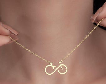 Fahrrad Halskette Infinity Fahrrad Anhänger Minimalist Radfahrer Schmuck Fahrrad Halskette Radsport Liebhaber Halskette Biker Geschenke