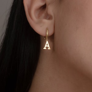 Sterling Silber Anfang Ohrring, Alphabet Ohrringe, Buchstabe Schmuck, Minimalist Ohrring, Liebesbrief Schmuck