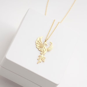 Phoenix Necklace 925 Sterling Silver, Phoenix Jewelry, Firebird Necklace, Bird Jewelry, Mythology Necklace, Inspirational Gift For Her