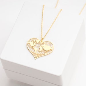 Collier terre en argent sterling 925, collier globe, collier carte du monde, collier de voyage, bijoux terre, collier planète, cadeau envie de voyager