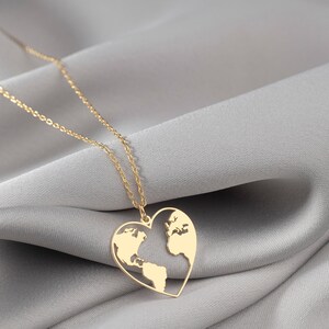Heart shaped world necklace hot sale