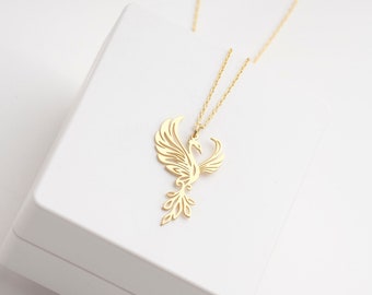Phoenix Necklace 925 Sterling Silver, Phoenix Jewelry, Firebird Necklace, Bird Jewelry, Mythology Necklace, Inspirational Gift For Her