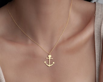 Anker Halskette, Nautischen Anhänger, Strand Schmuck, Sailor Halskette, Zarte Halskette, Ozean Schmuck, Meer Liebhaber Geschenk, Brautjungfer Geschenke