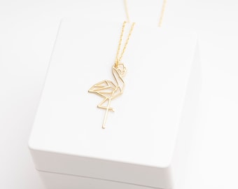 Dainty Flamingo Bird Necklace  Flamingo Gifts, Bird Jewelry, Animal Necklace, Gift For Girlfriend, Christmas Gift For Her