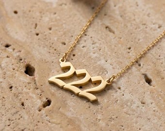 Personalized Number Necklace Dainty Year Necklace Custom Angel Number Pendant Gold Protection Charm Sport Number Jewelry Lucky Date Necklace