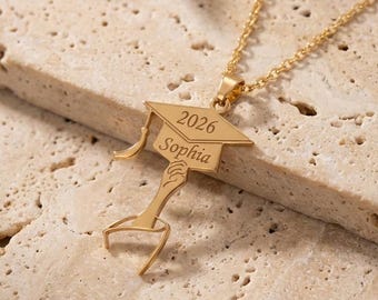 Dainty Graduation Necklace Personalized Bachelor Cap Necklace College Graduation Gift Bachelor Cap Necklace High School Graduation Pendant
