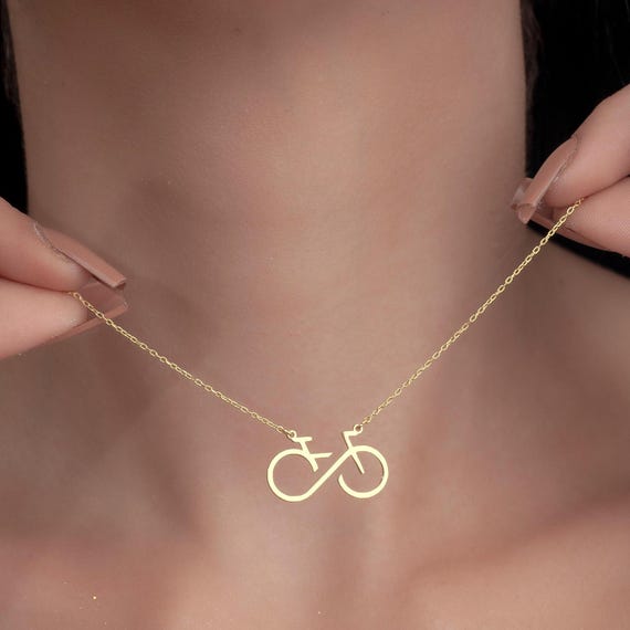 Bicycle Necklace Infinity Bike Pendant Minimalist Cyclist Jewelry Bike Necklace Cycling Lover Necklace Biker Gifts