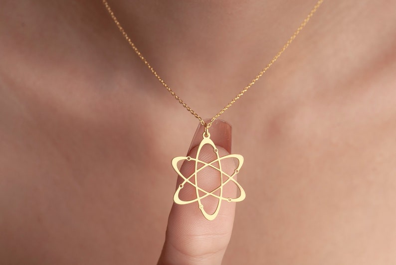 Chemistry Necklace Atom Pendant Minimalist Science Jewelry Physics Inspired Necklace Teacher Gift Jewelry