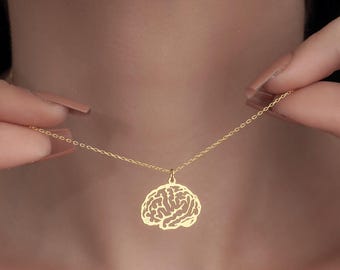 Dainty Brain Necklace Anatomy Jewelry Science Pendant Doctor Gift Medical Necklace Neurologist Gift Biology Necklace Gift For Her
