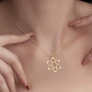 Atom Jewelry Minimalist Science Necklace STEM Inspired Pendant Physics and Chemistry Jewelry for Women