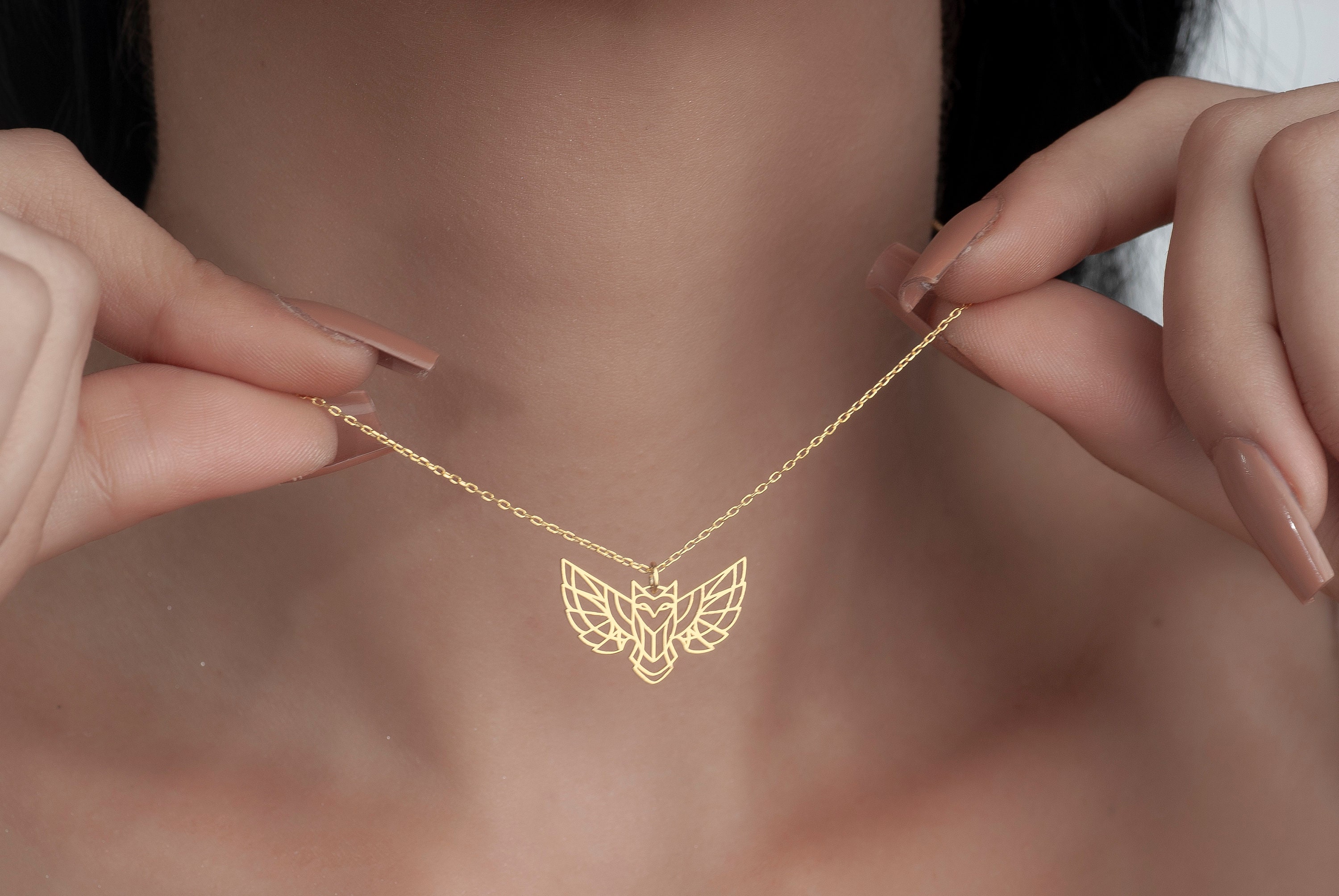 Tiny Owl Necklace Silver, Bird Jewelry, Gold Animal Pendant, Birthday Gift, Owl Lover Gift, Mytholog