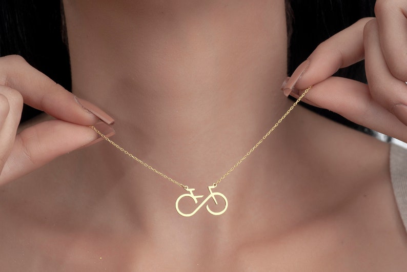 bike necklace sterling silver