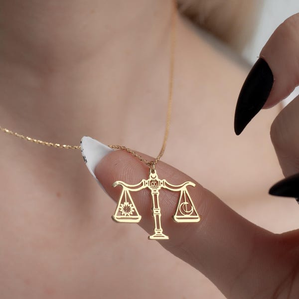 Law Scale of Justice Necklace Lawyer Necklace Justice Pendant Libra Jewelry Gold Judge Jewelry Attorney Gift For Her