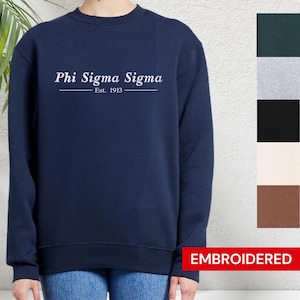 Phi Sigma Sigma Embroidered Classic Sorority Sweatshirt | Simple Pullover | Greek Name Crewneck | Big Little Gift | Chapter Merch