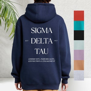 Sigma Delta Tau Values Hoodie | Sorority Pullover Sweatshirt | Greek Name Crewneck | Big and Little Gift | Custom Apparel | Chapter Merch