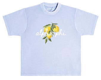 Sorority Lemon Shirt | Sorority Pullover Tee | Greek Name Crewneck T-Shirt | Big and Little Gift | Custom Apparel | Chapter Merch