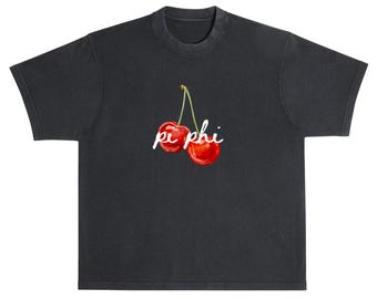 Pi Beta Phi Cherry Shirt | Sorority Pullover Tee | Greek Name Crewneck T-Shirt | Big and Little Gift | Custom Apparel | Chapter Merch