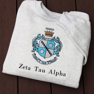 Zeta Tau Alpha Embroidered Sweatshirt | Custom Pullover | Greek Name Crewneck | Big Little Gift | Custom Apparel | Chapter Merch