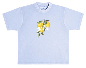 Zeta Tau Alpha Lemon Shirt | Sorority Pullover Tee | Greek Name Crewneck T-Shirt | Big and Little Gift | Custom Apparel | Chapter Merch