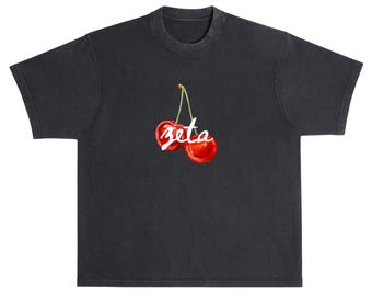 Zeta Tau Alpha Cherry Shirt | Sorority Pullover Tee | Greek Name Crewneck T-Shirt | Big and Little Gift | Custom Apparel | Chapter Merch