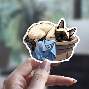 Siamkatze Aufkleber, süße Katze Aufkleber, lustige Katze Aufkleber, Katzen Person Aufkleber, Haustier Aufkleber, Laptop Aufkleber, Wasserflasche Aufkleber