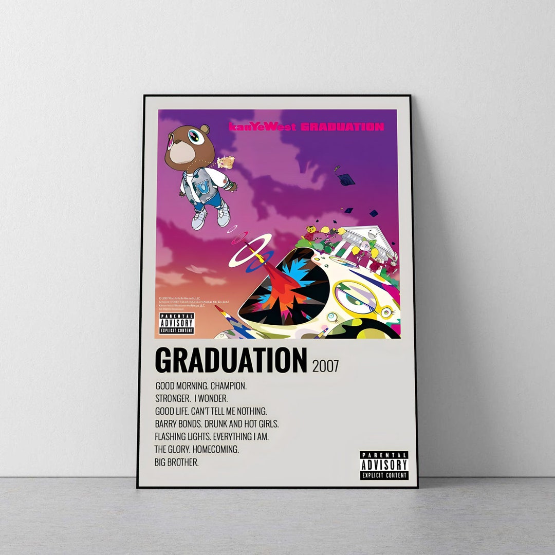 Kanye West, Graduation Poster, Retro, Uni Dorm Room, A4, A3, A2, A1, A0 ...