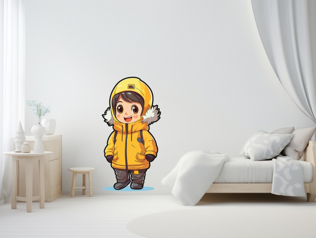 Bright Yellow Snowsuit Child Decal Winter Joy Wall Art Cute - Etsy